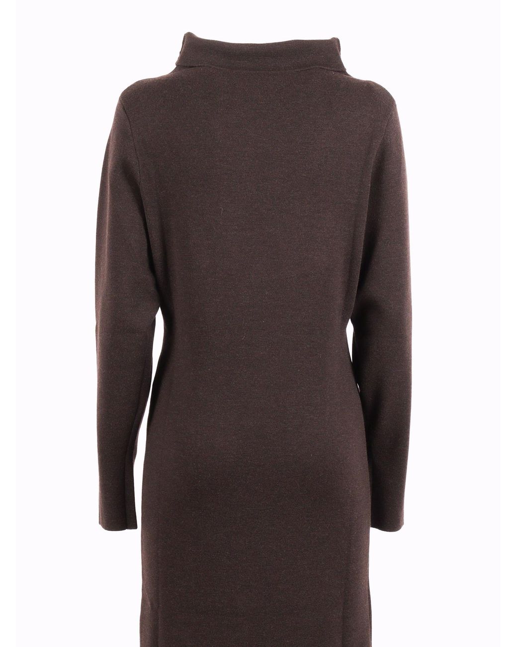 P.A.R.O.S.H. Brown Turtleneck Midi Dress