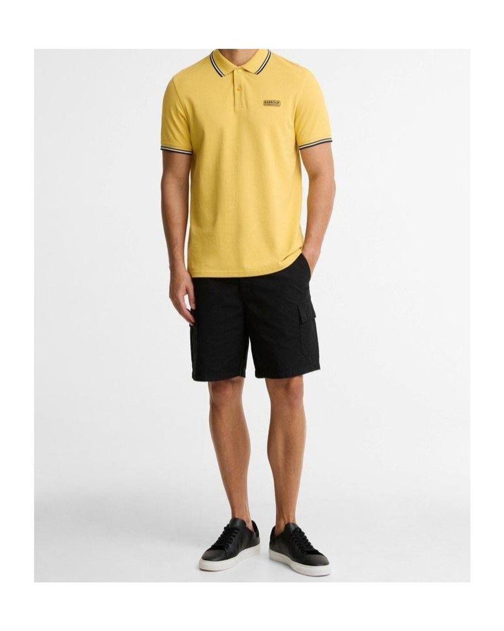 Barbour Yellow Evan Logo Polo Shirt for men
