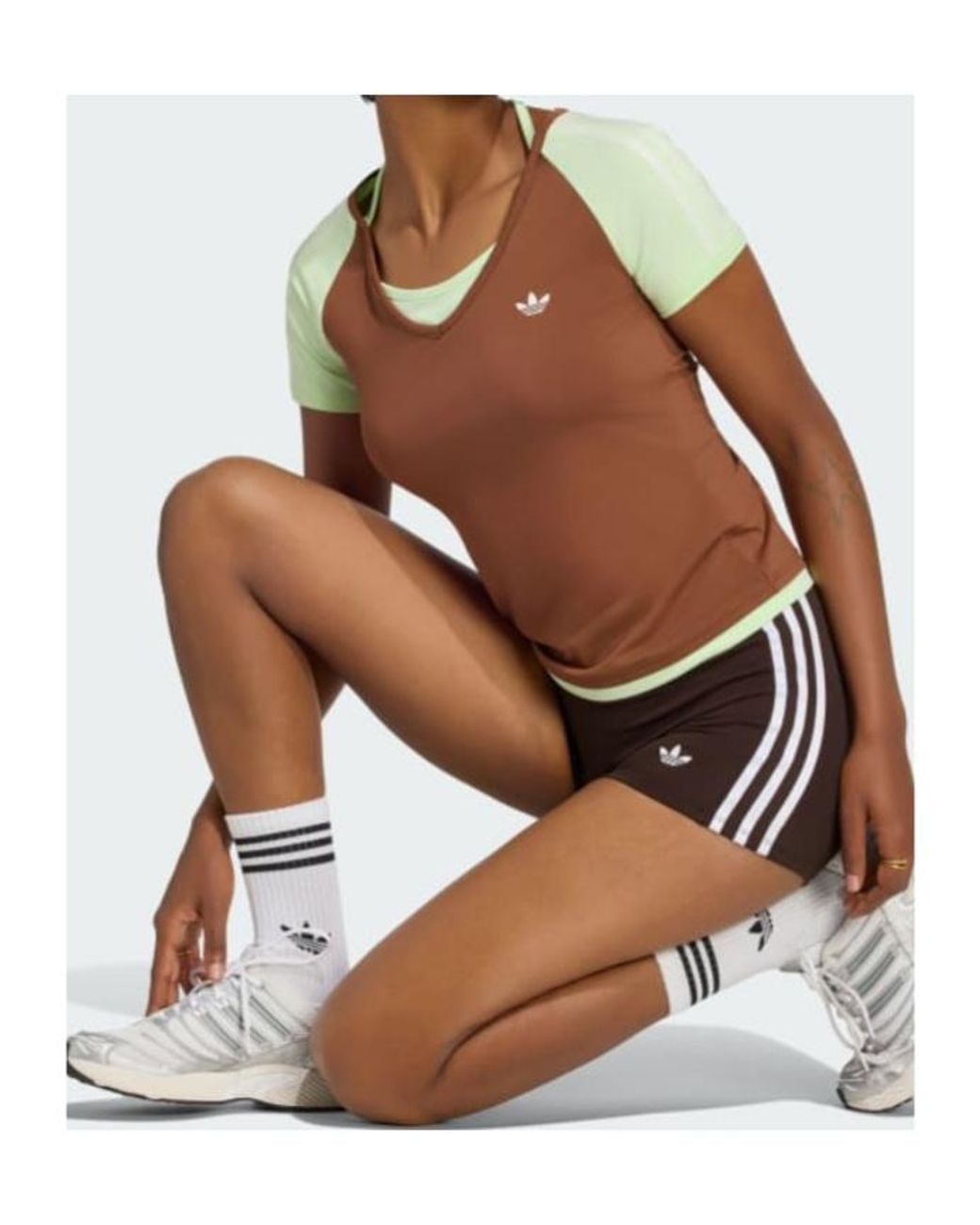 Adidas Originals Brown Cut-Out Logo T-Shirt