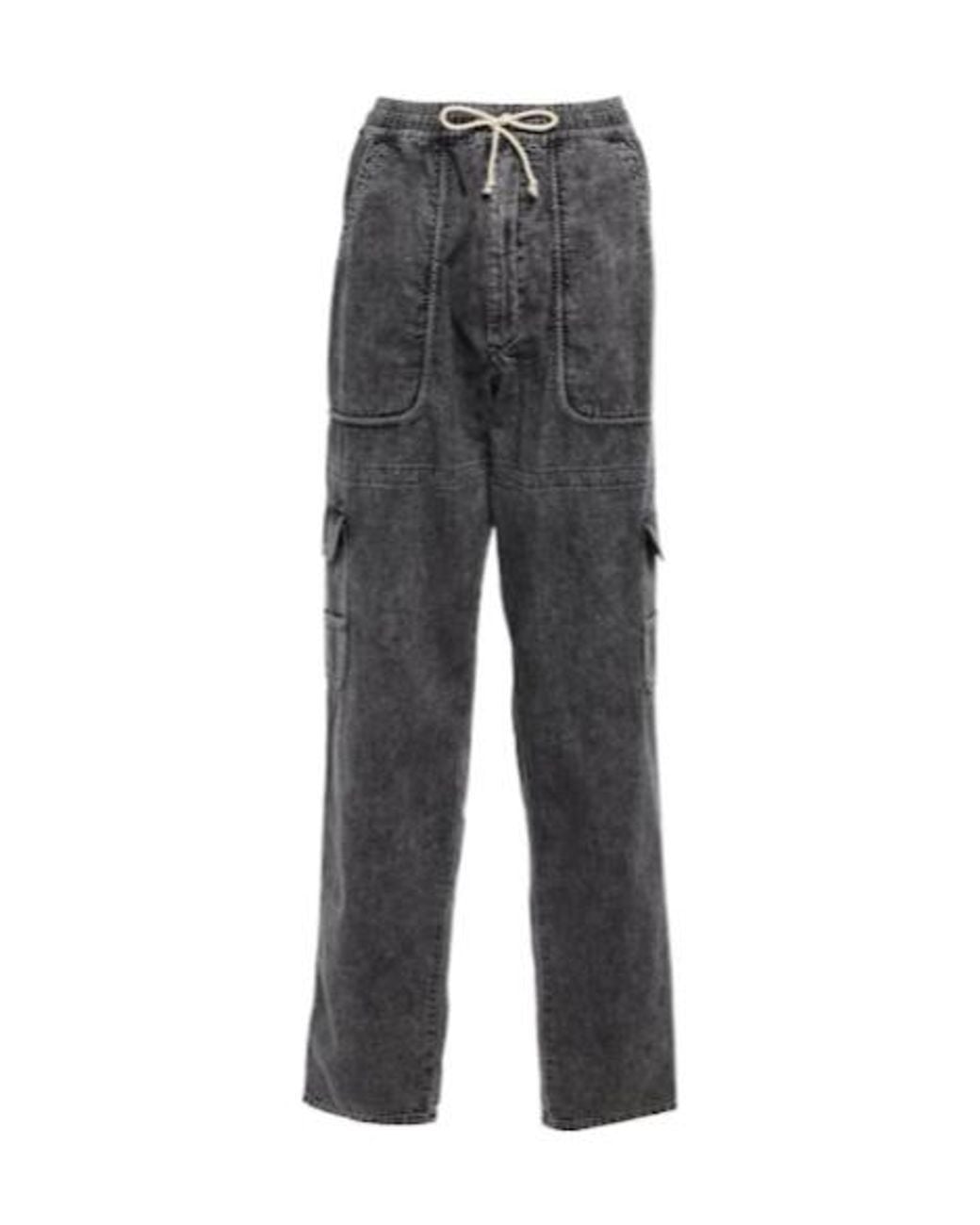 Isabel Marant Gray High-Rise Cotton Pants