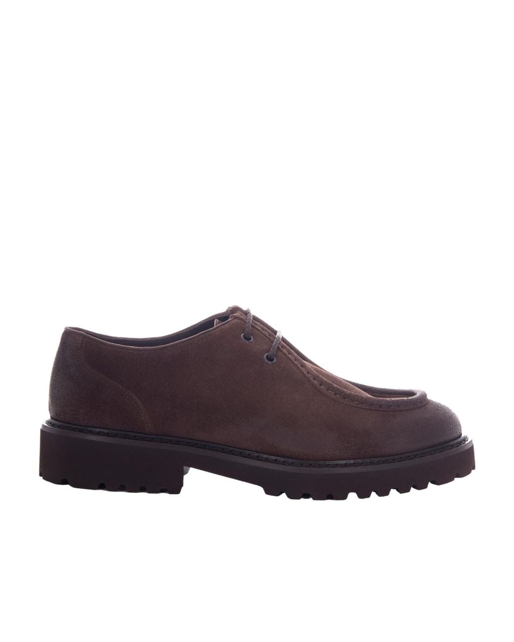 Doucal's Brown Philuf Lug-Sole Derby Shoes for men