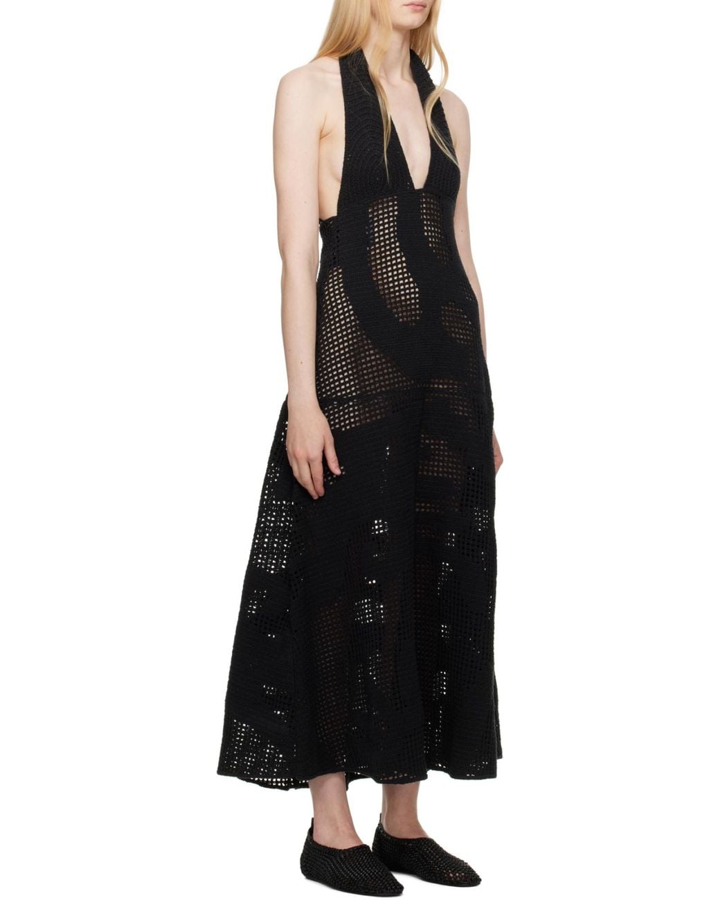 Nanushka Black Fotini Midi Dress