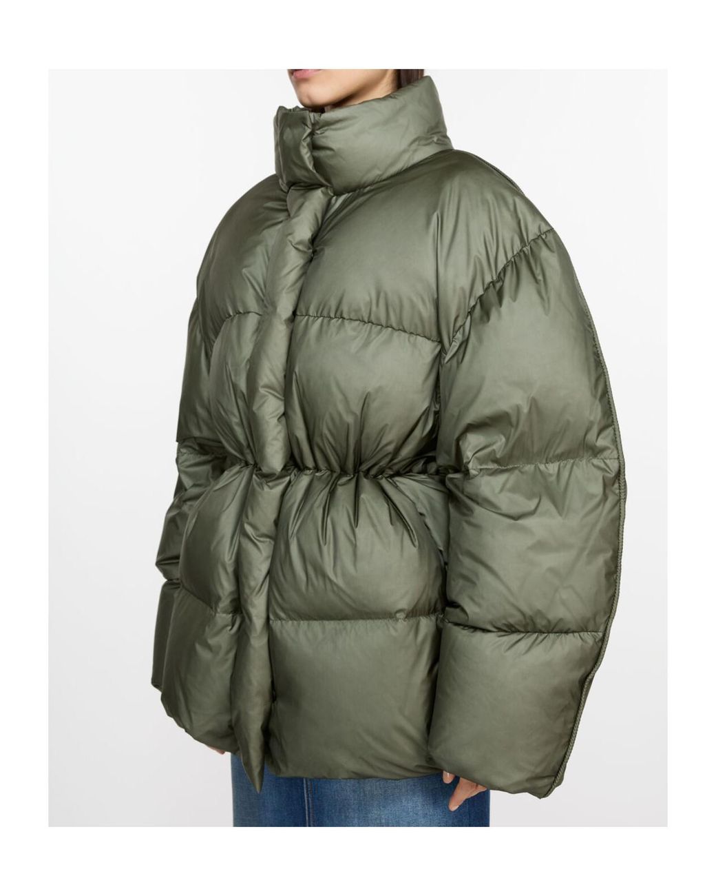 Acne Green Fitted-Waist Puffer Jacket