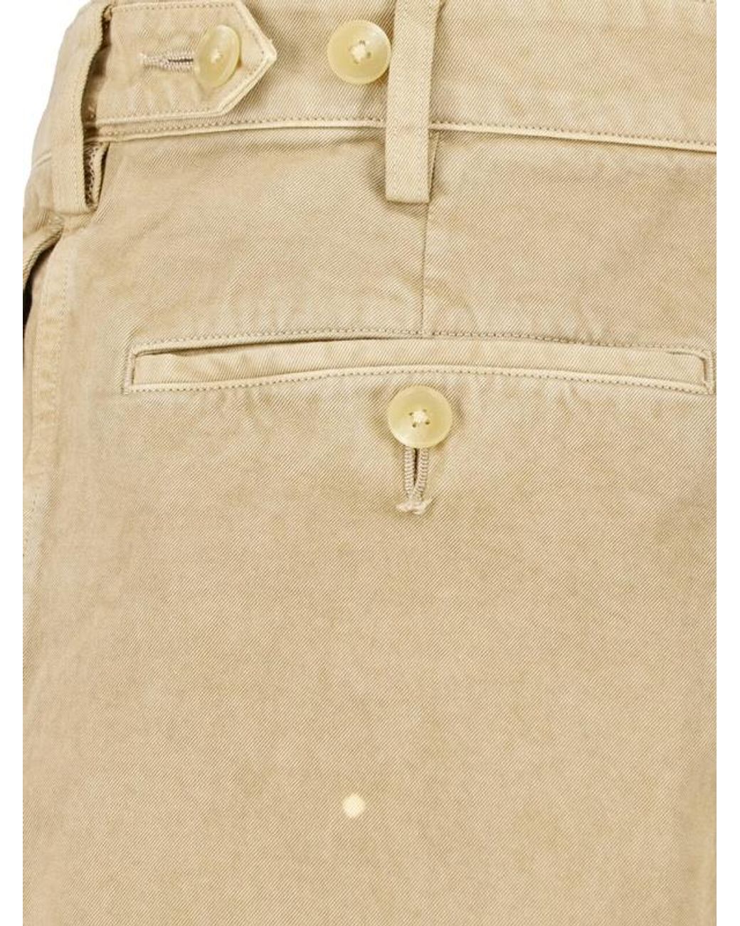 Auralee Natural Paint-Splatter Straight Leg Pants for men