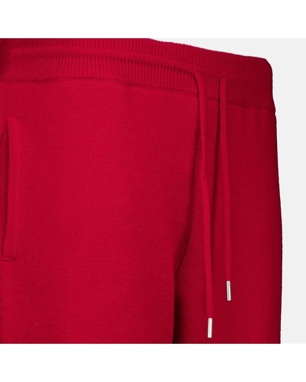 AMI Red Ami Ami De Coeur Patch Knit Joggers for men