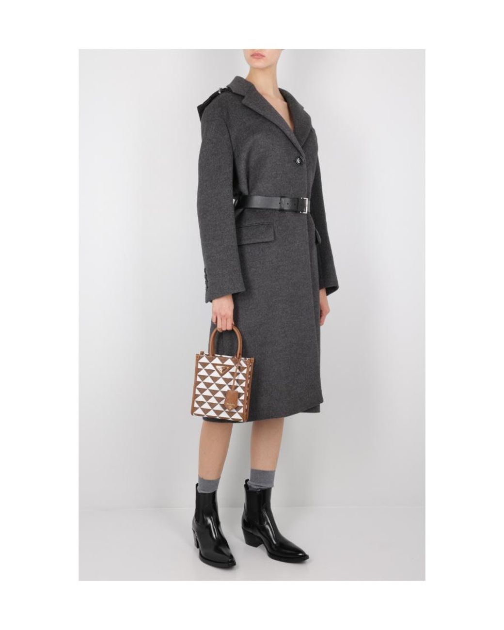 Prada Brown Symbole Logo Shoulder Bag