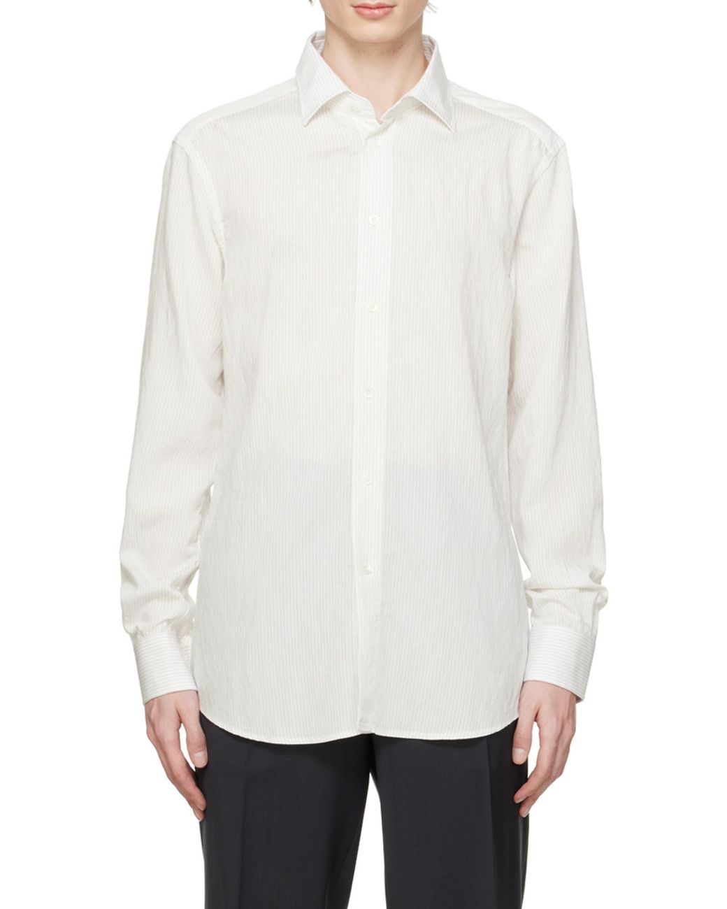 Barena White Pinstripe-Pattern Shirt for men
