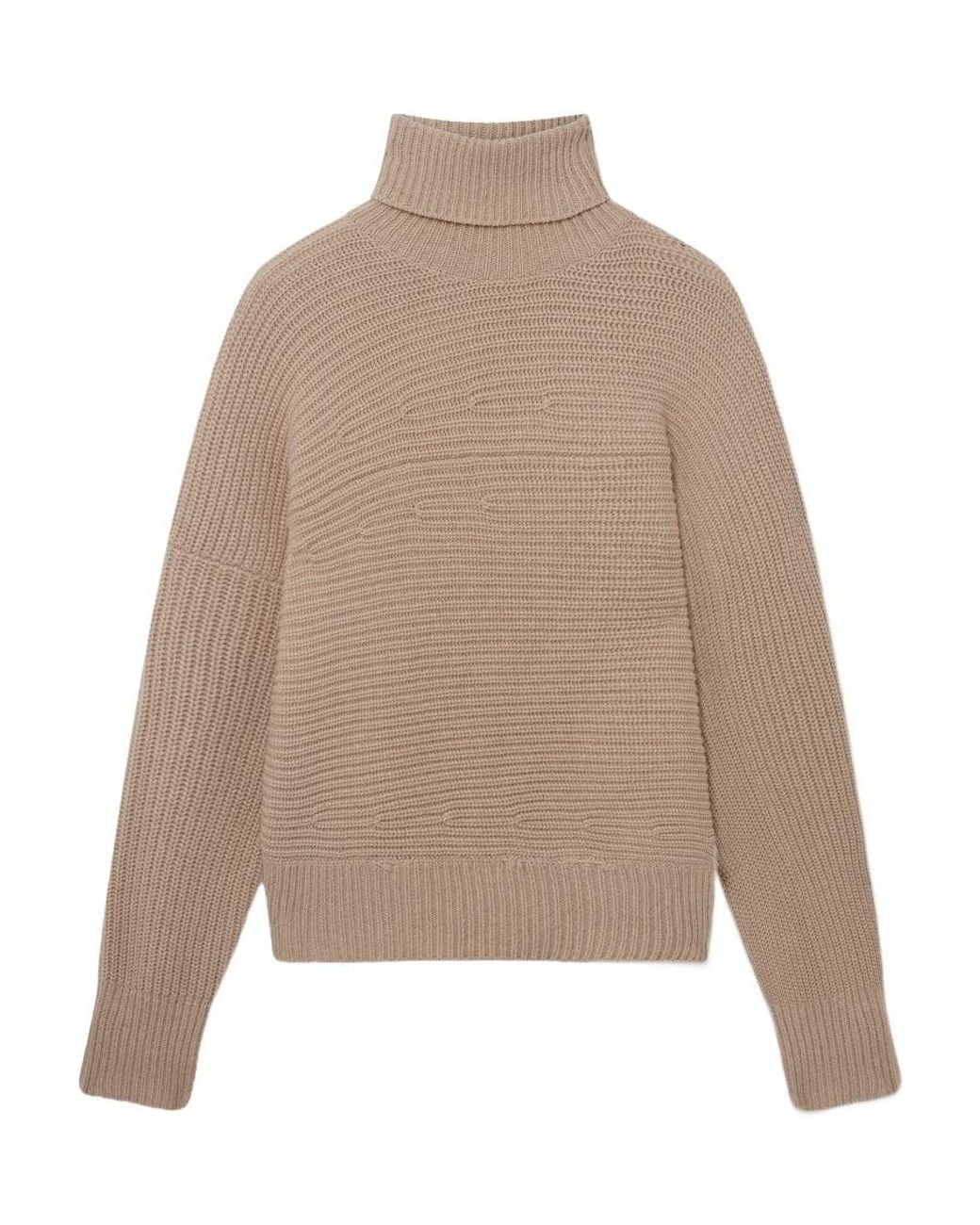 Stella McCartney Natural Roll-Neck Rib-Knit Cape Jumper