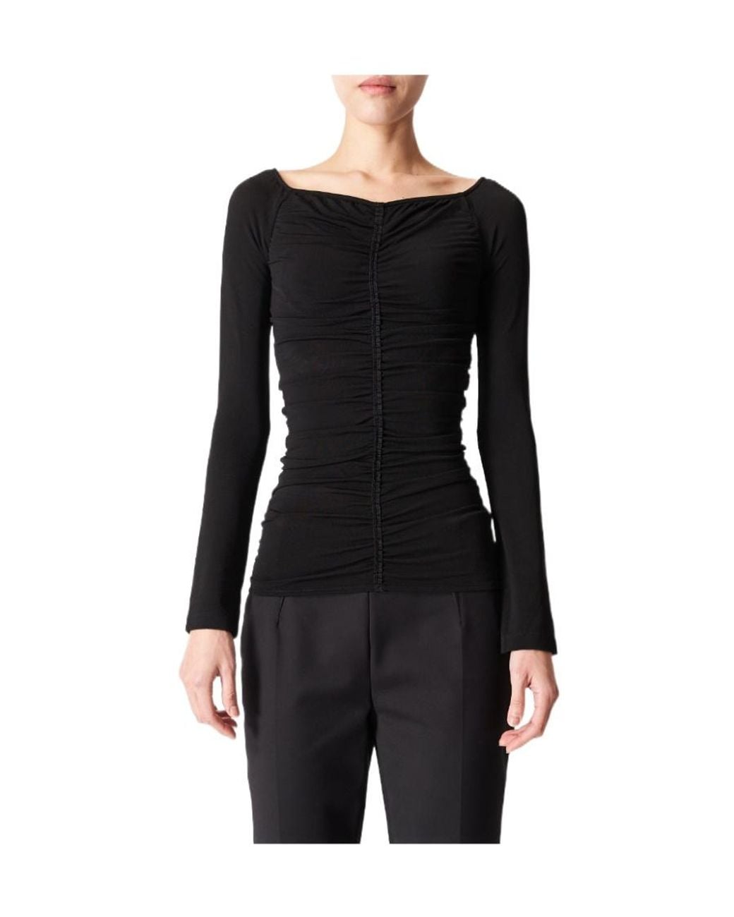 Givenchy Black Ruched Long-Sleeved Top