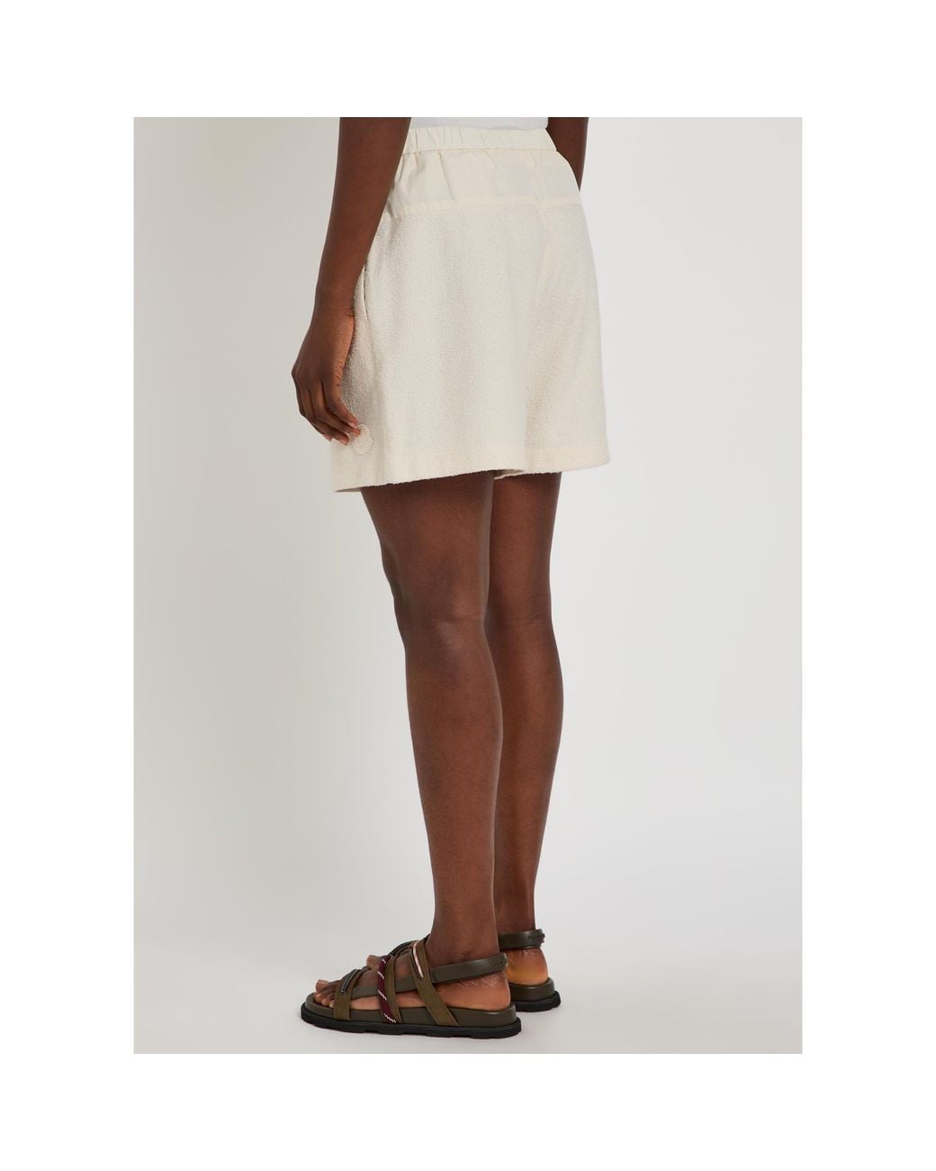 Moncler Natural Cotton Woven Shorts