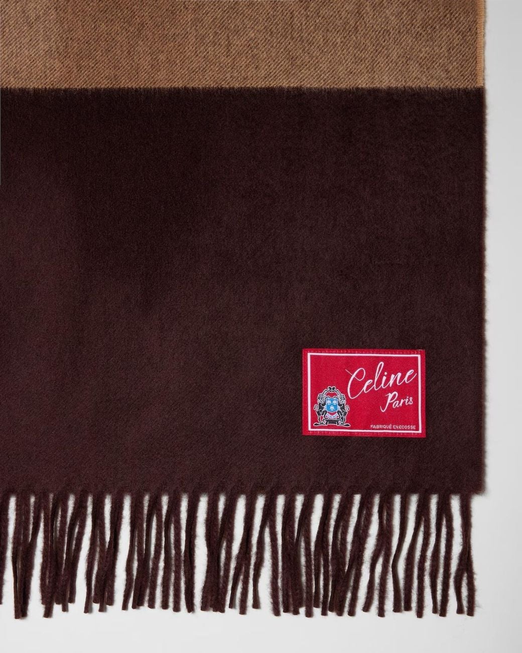 Céline Brown Bicolor Cashmere Scarf