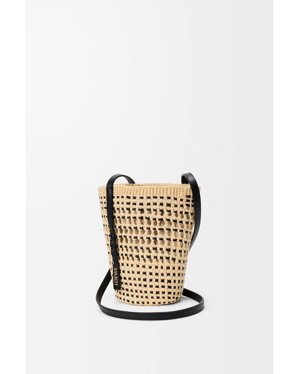 Loewe Multicolor Braid Drawstring Basket Bag