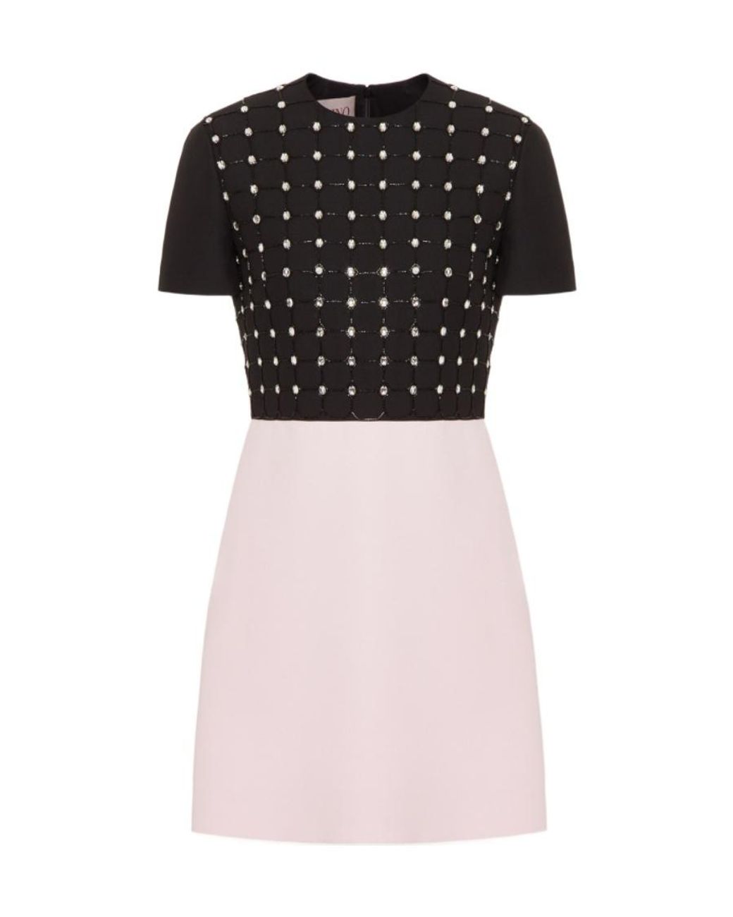Valentino Black Embroidered Crepe Couture Short Dress