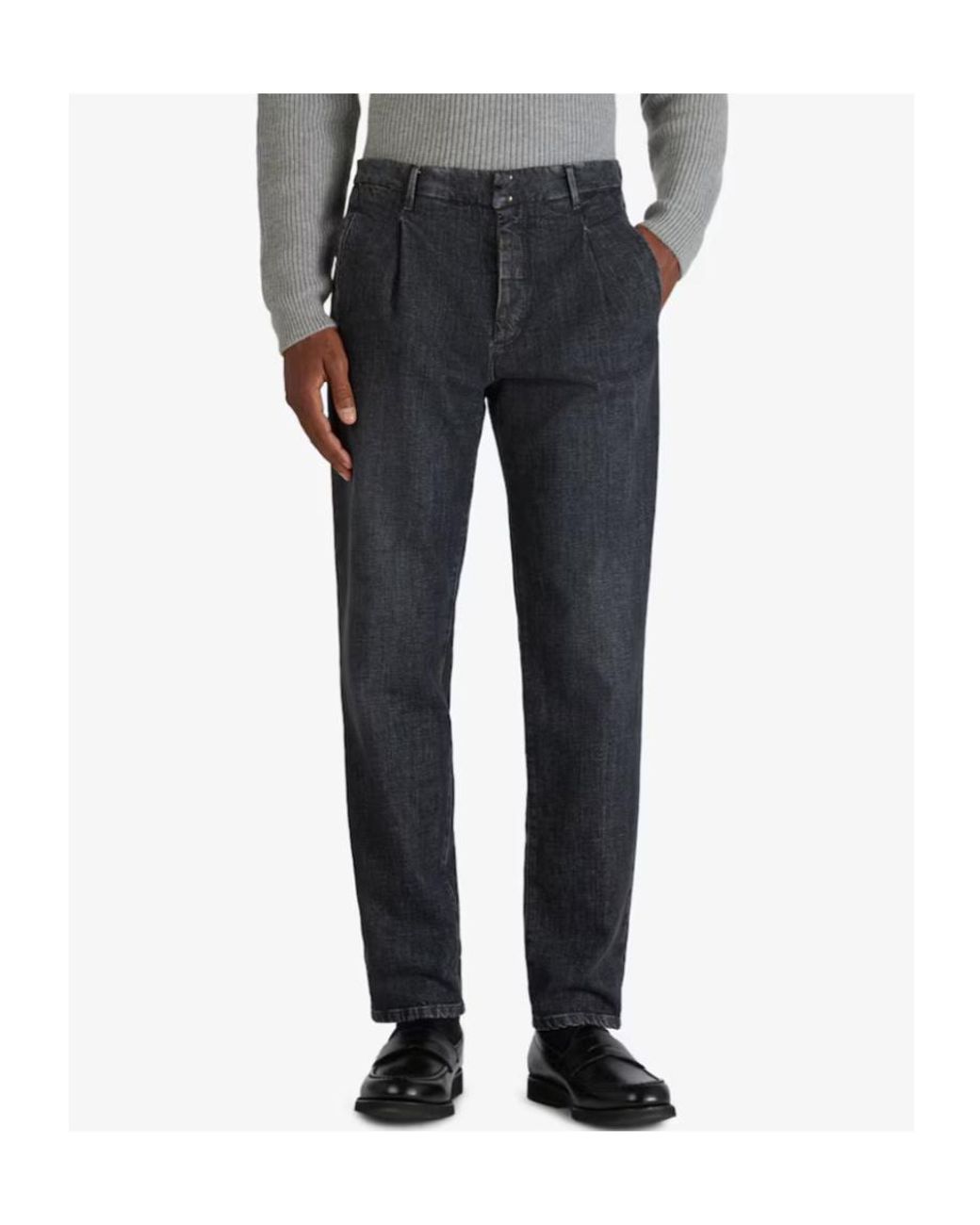 Incotex Blue Pleated Jeans for men