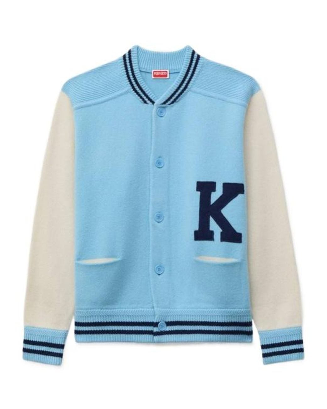 KENZO Blue Varsity Cardigan for men