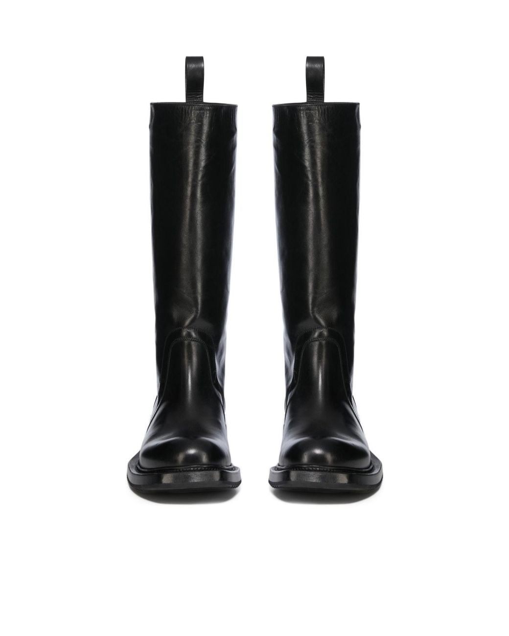 Rick Owens Black Cyclops Leather Knee-High Boots