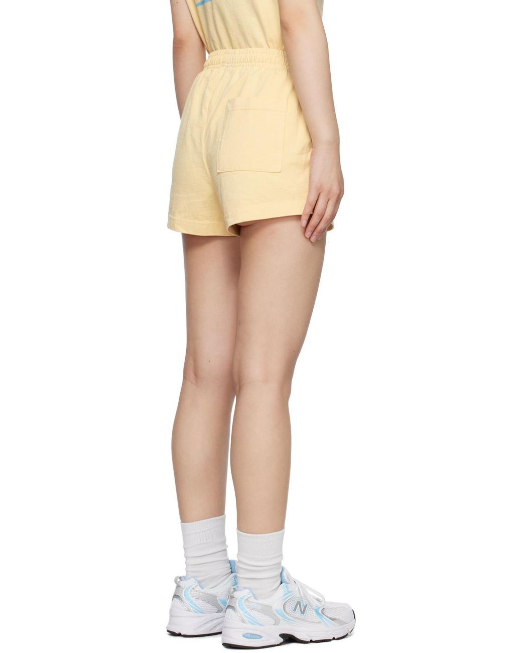 Sporty & Rich Natural Logo Embellished Shorts