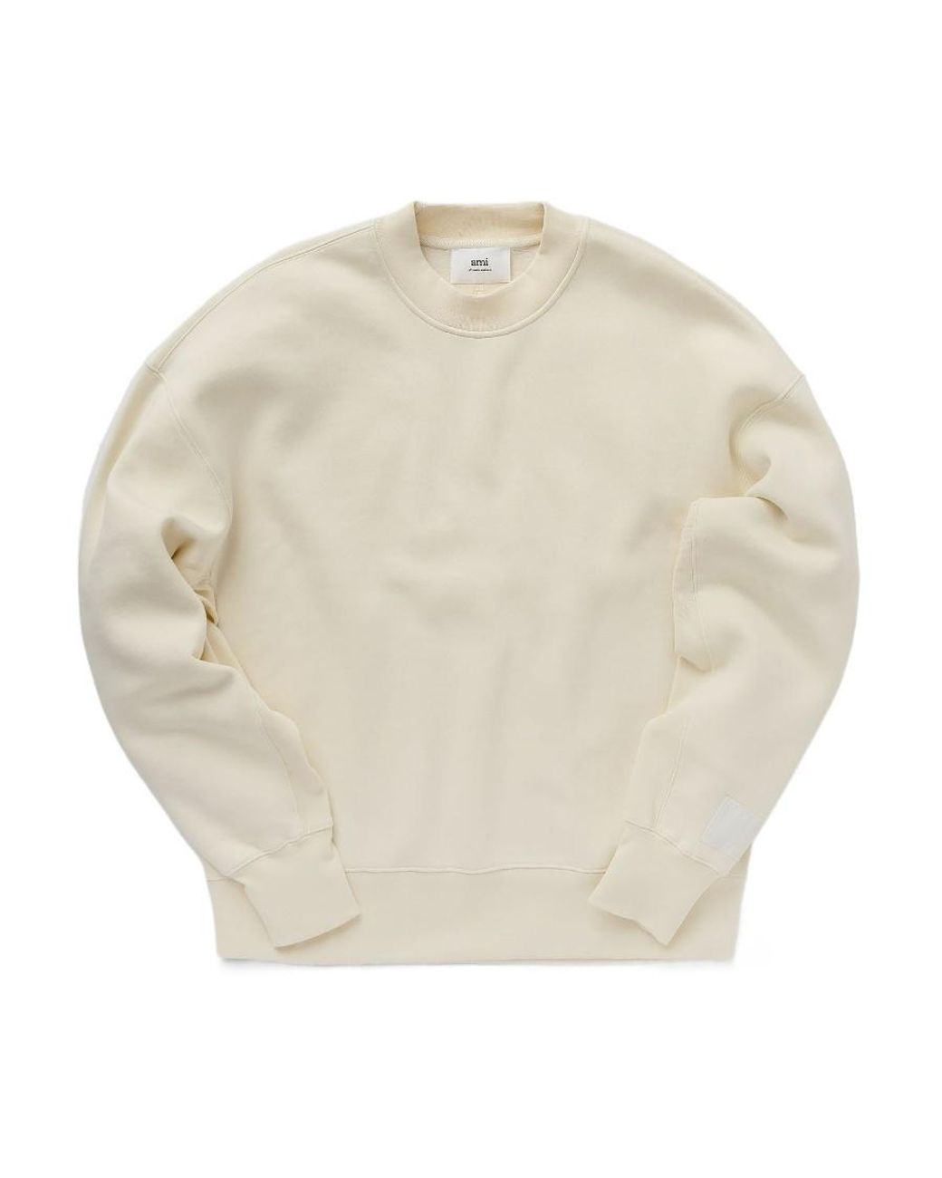 AMI White Logo Patch Crewneck Sweatshirt for men