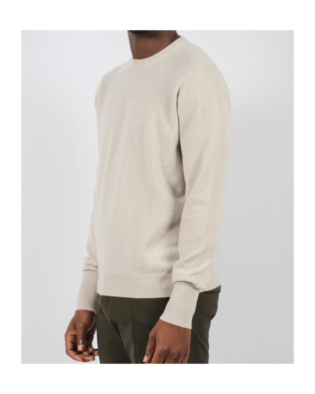 Drumohr White Crew-Neck Knitted Sweater for men