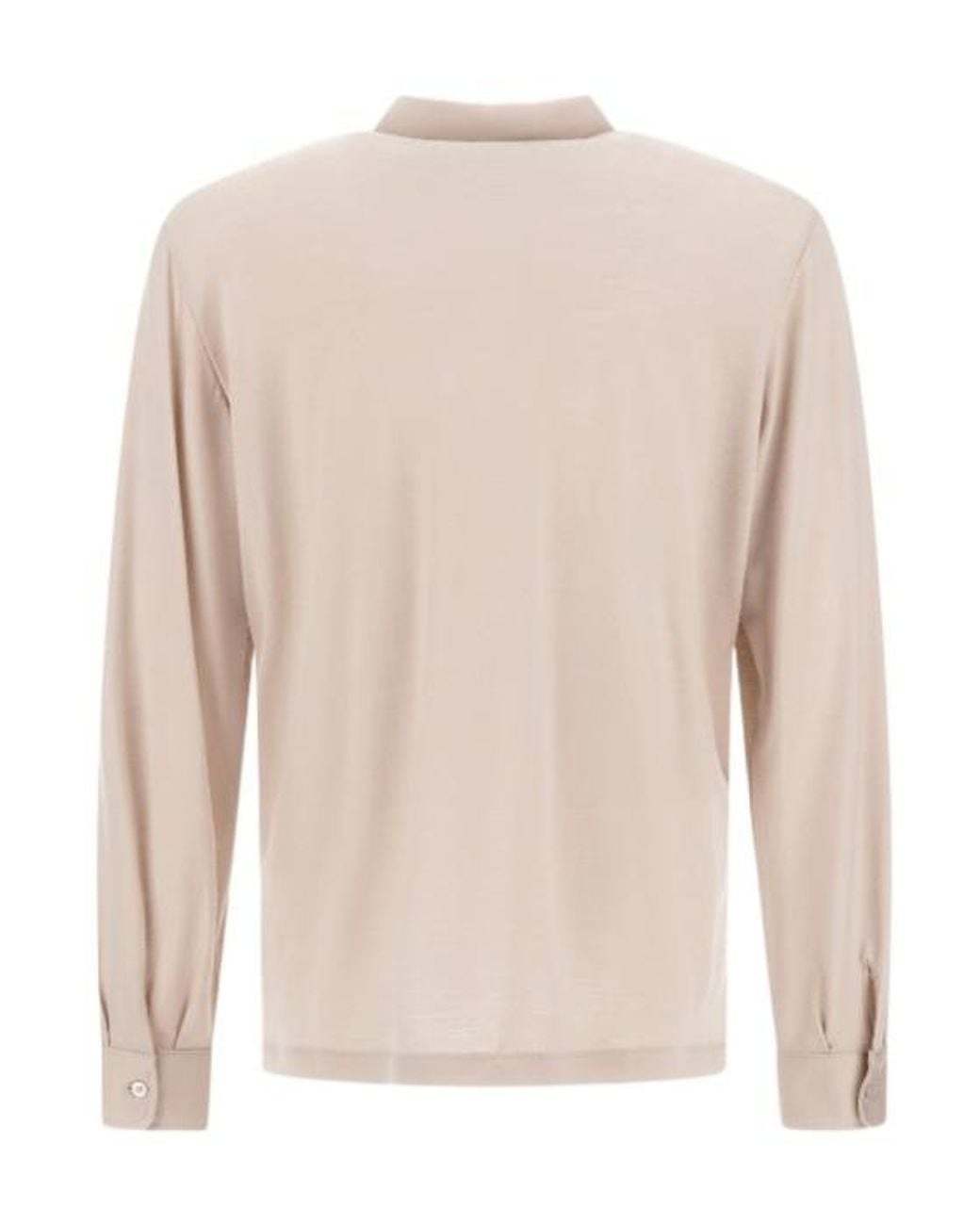 Herno White Long Sleeve Polo Shirt for men