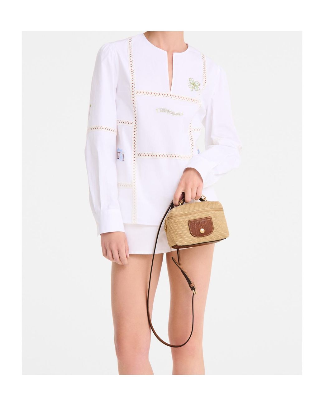 Longchamp Natural Top Handle Shoulder Bag
