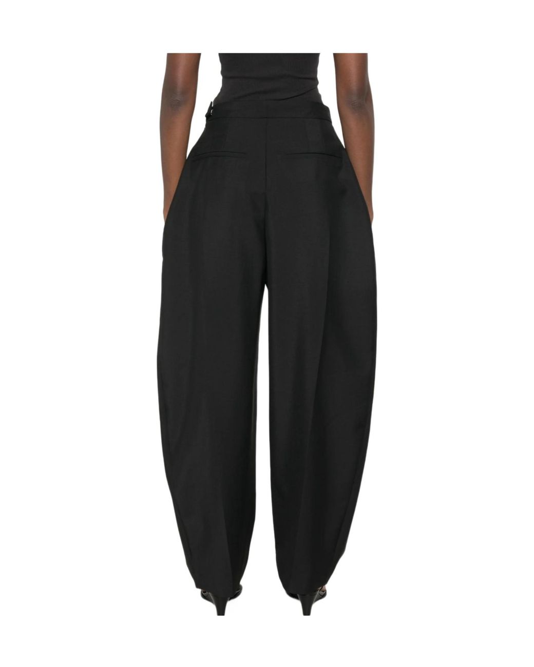 Rohe Black Puck Sculptural Tailored Pants