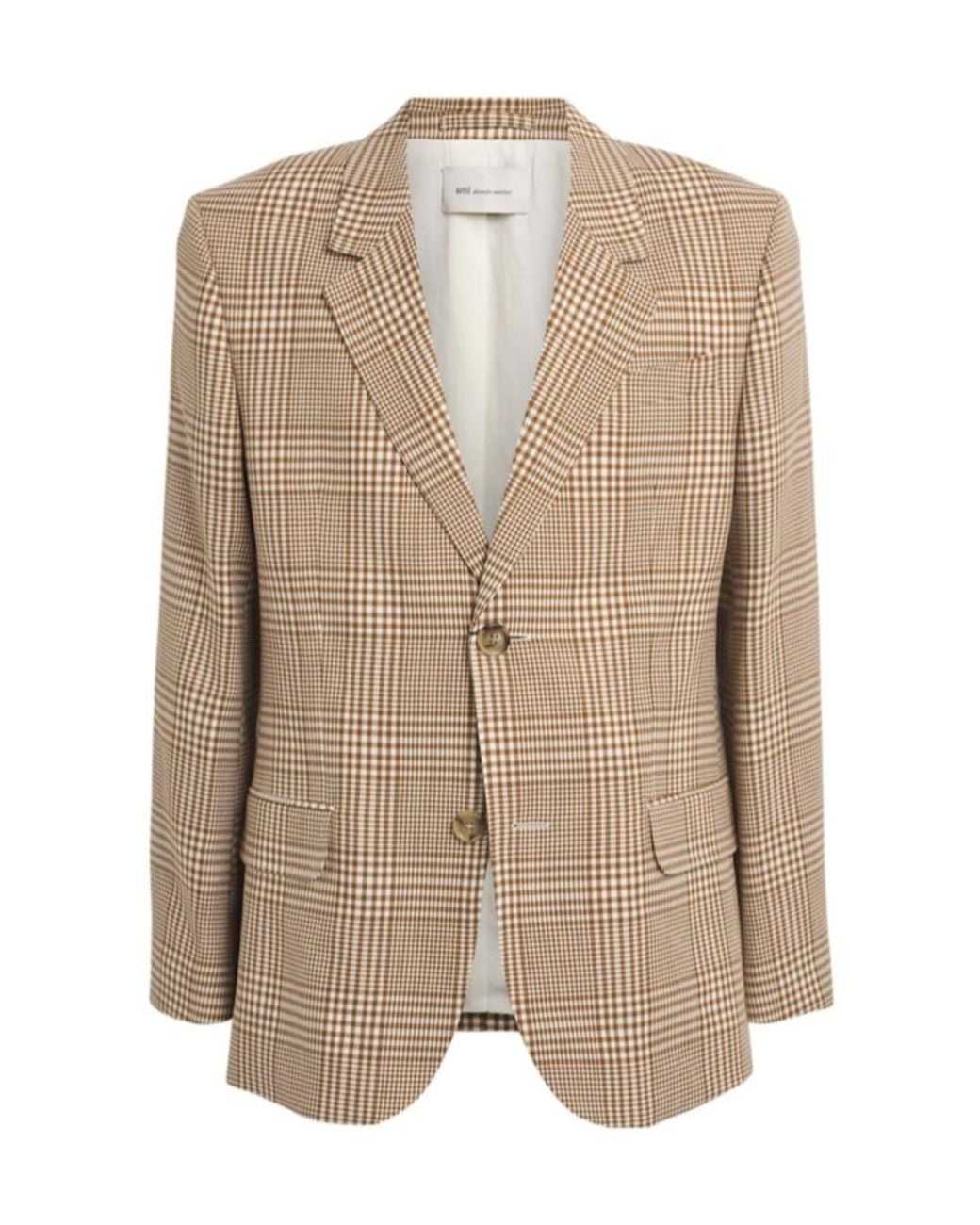 AMI Natural Ami Checked Single-Breasted Blazer for men