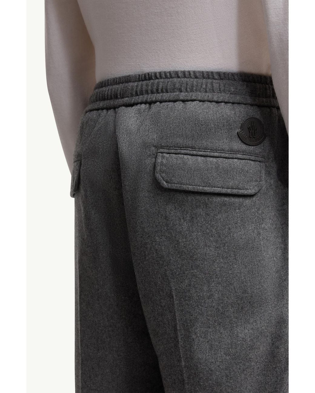 Moncler Gray Logo Patch Jogging Pants for men
