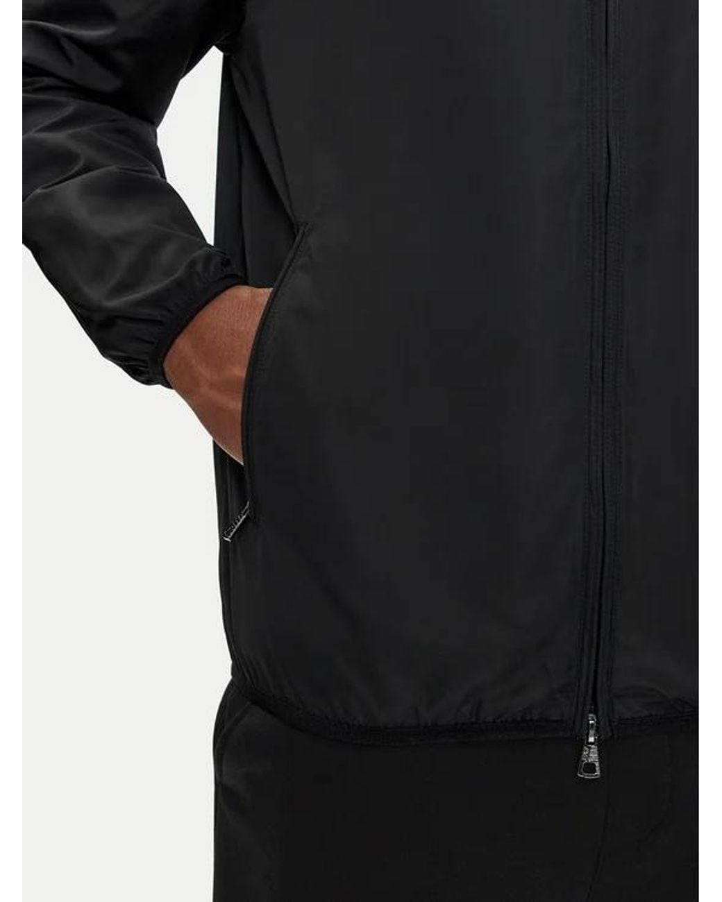 EA7 Black Core Identity Hooded Jacket for men