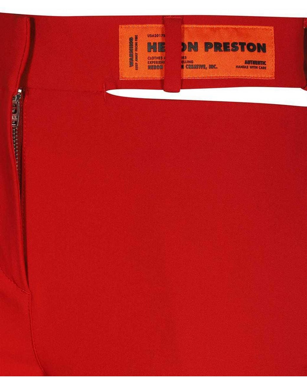 Heron Preston Red Cut-Out Wide Leg Trousers