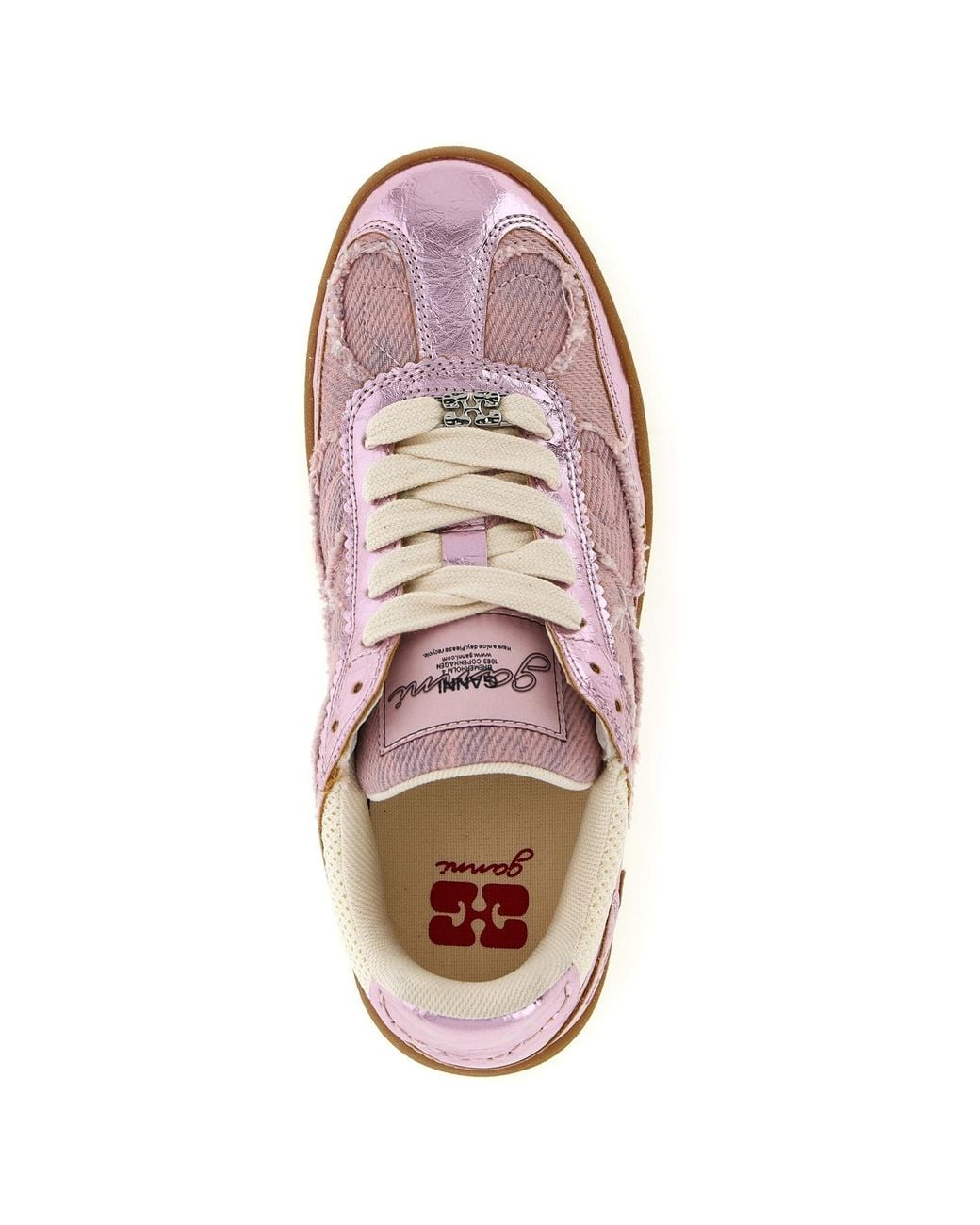 Ganni Pink 08 Lace-Up Sneakers