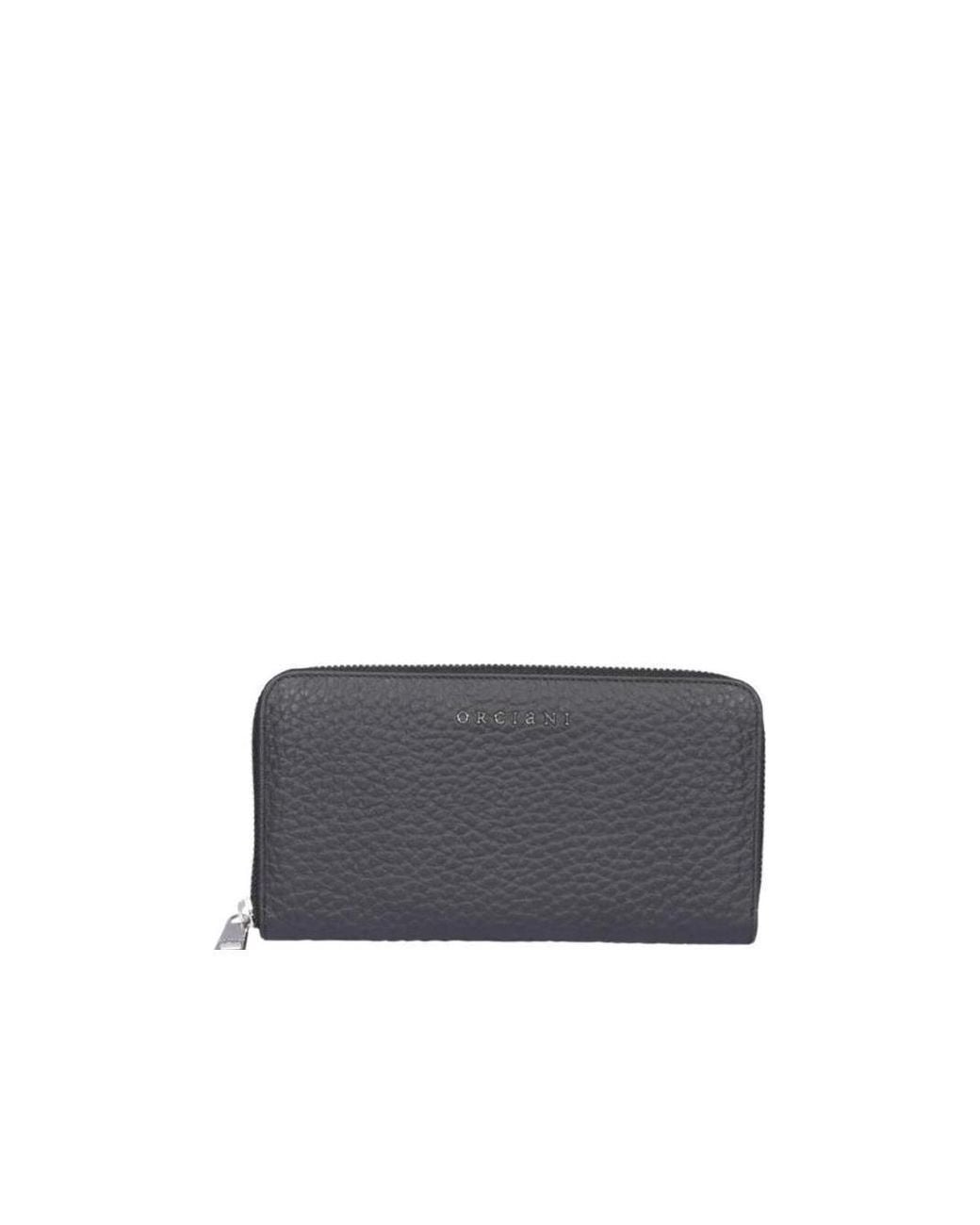 Orciani Gray Logo Plaque Wallet