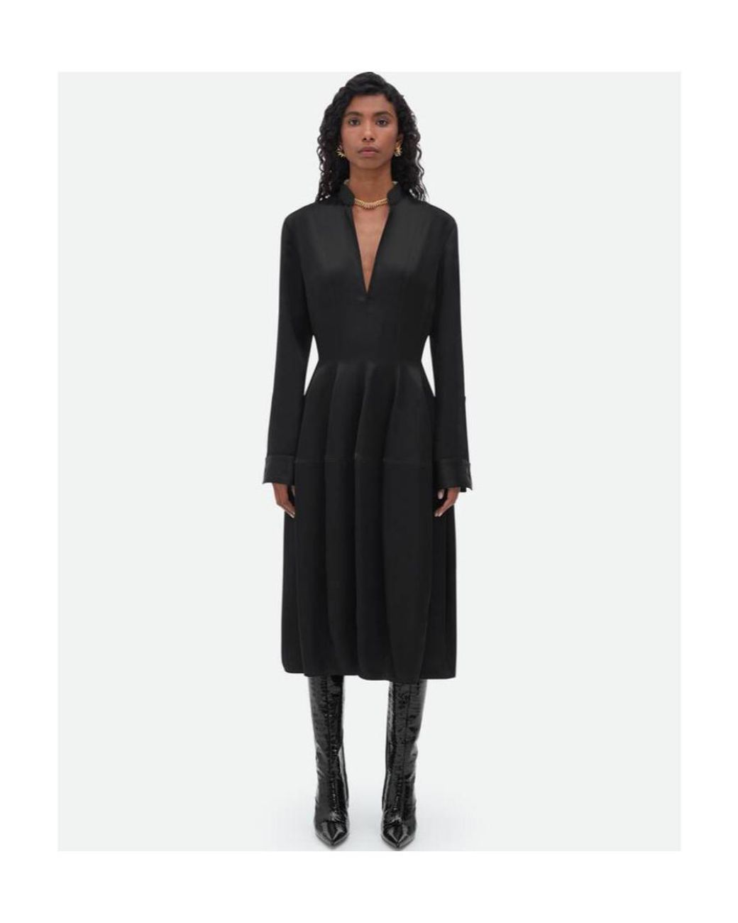 Bottega Veneta Black Silk Twill Dress