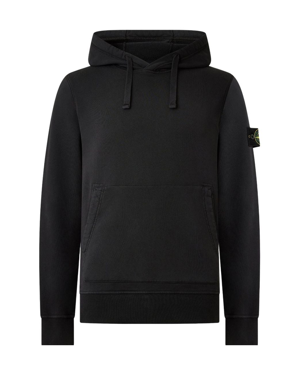 Stone Island Black Pullover Hooded Sweatshirt for men