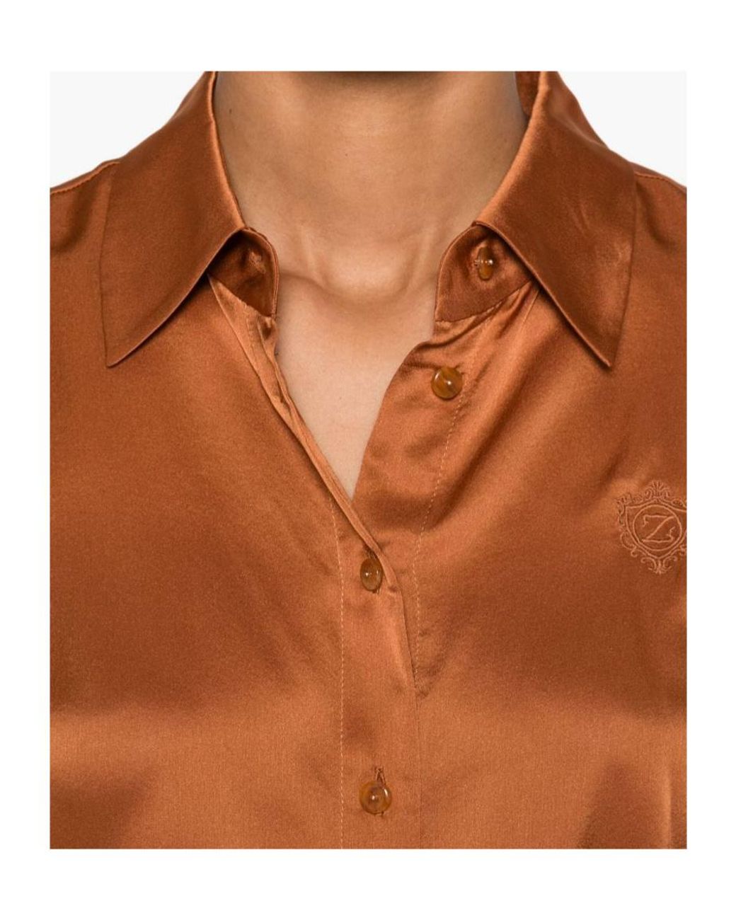 Zimmermann Orange Hypnotic Satin Shirt