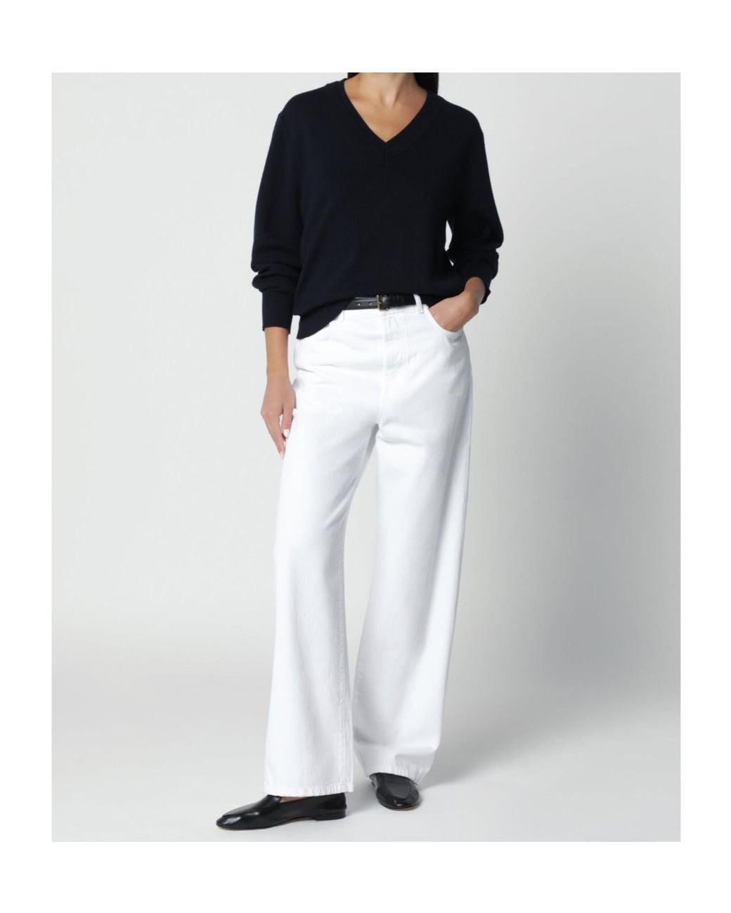 Rohe Black V-Neck Knitted Jumper