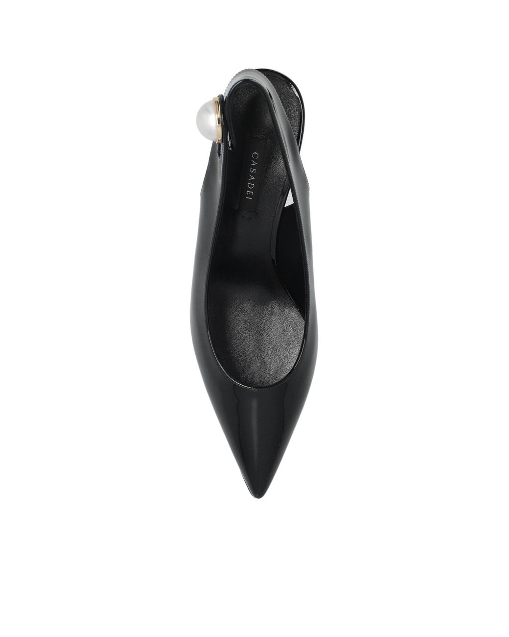 Casadei Black Pearl Embellished Slingback Pumps