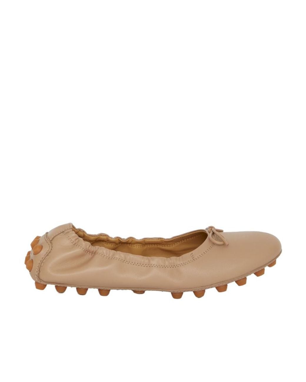 Tod's Natural Gommino Bow-Detailed Ballerina Shoes