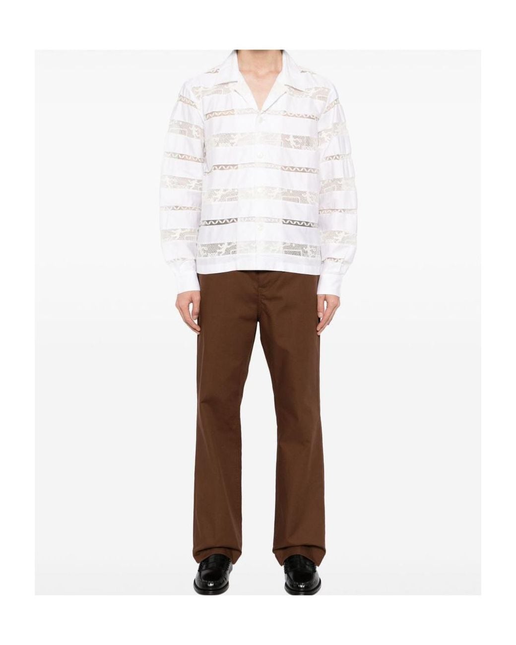 Bode White Tennis Lace Shirt for men