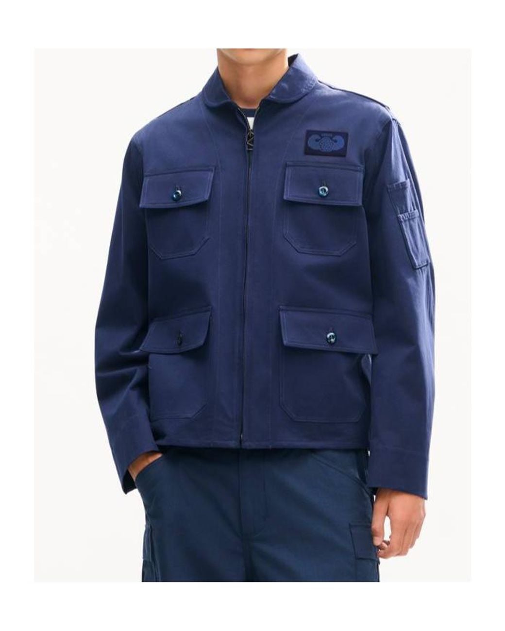 KENZO Blue Utility Pocket Jacket for men