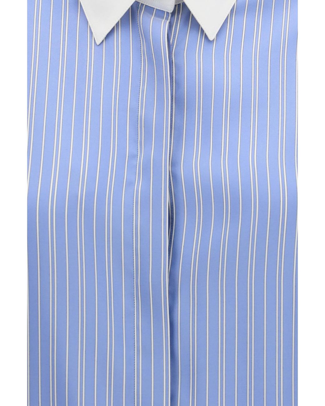 Tom Ford Blue Striped Silk Shirt With Contrast Details
