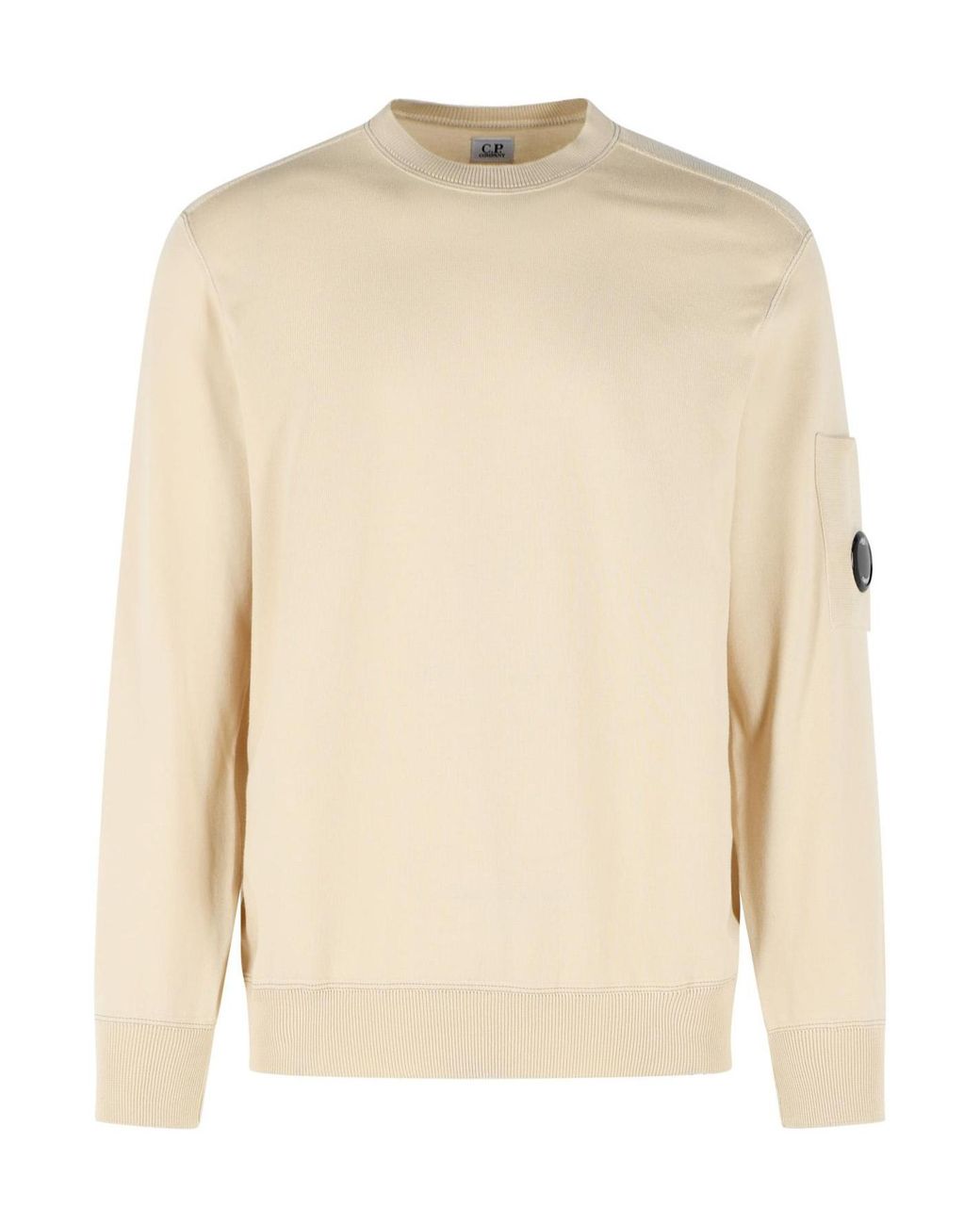 C P Company Natural Sea Island Lens Sweatshirt for men
