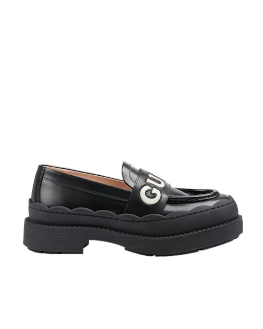 Gucci Black Logo Patch Detail Flat Shoes