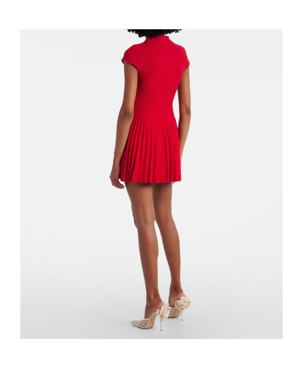 Magda Butrym Red Ribbed Cotton Minidress