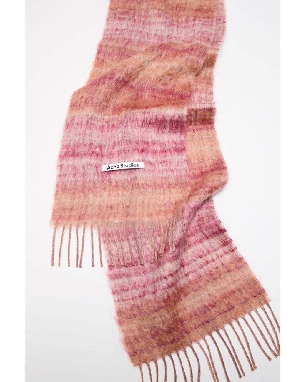Acne Pink Fringed Mohair Scarf for men