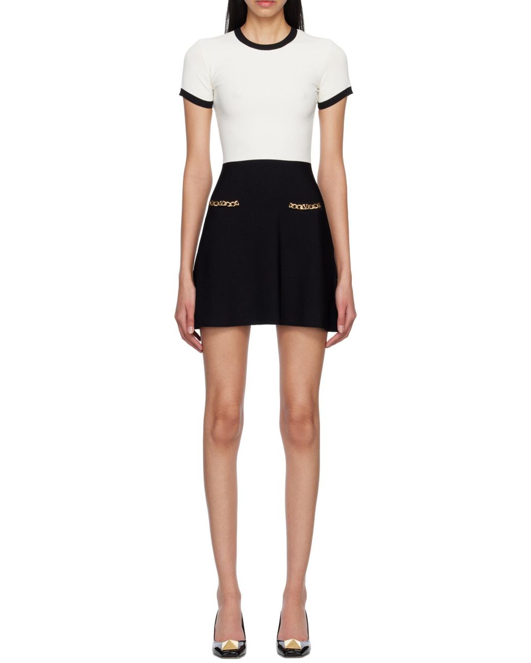 Valentino White Vlogo Short-Sleeve Minidress