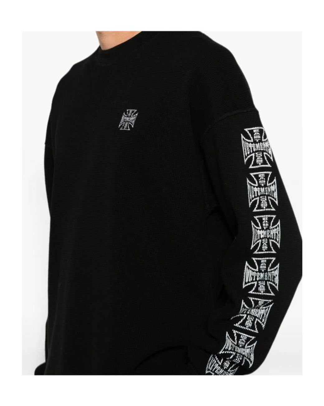 Vetements Black Logo Tape Sweatshirt for men