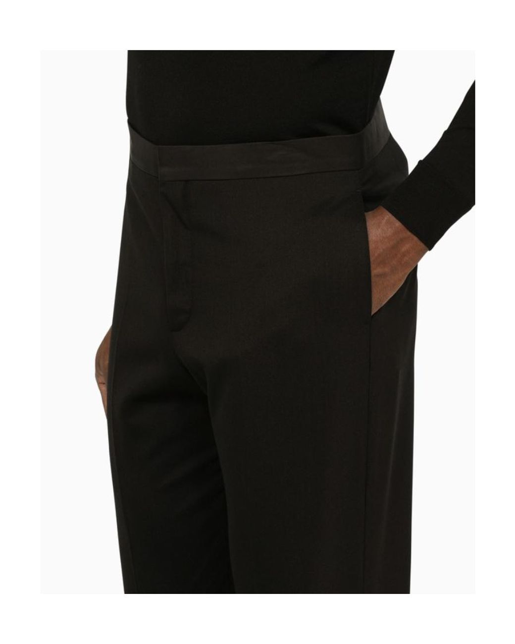 Off-White c/o Virgil Abloh Black Straight Leg Tailored Trousers for men