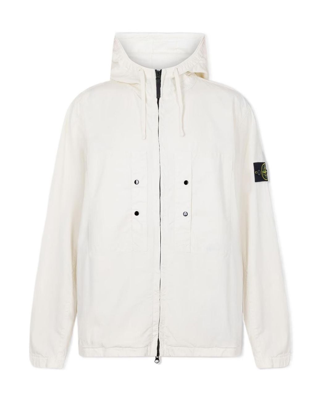 Stone Island White Supima Cotton Twill Jacket for men