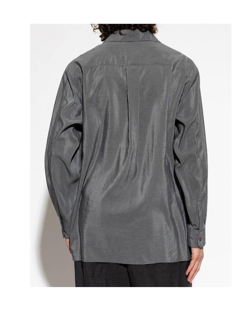Lemaire Gray Textured Pocket Shirts for men